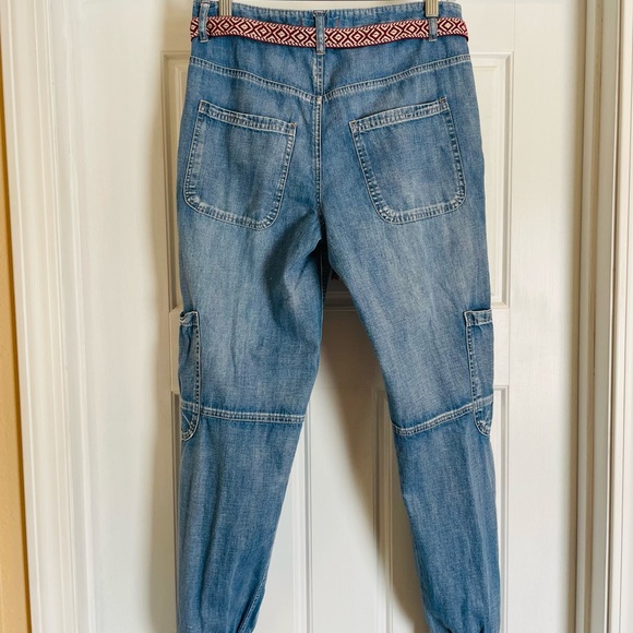 🦋Sundance Jolienne Lightweight Denim Jogger Cargo Pants Button Fly Size 2 - Picture 4 of 9
